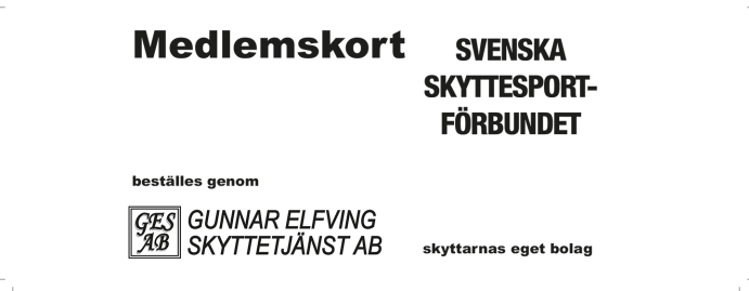Medlemskort Svenska Skyttesportförbundet